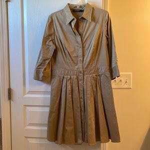 Lauren Ralph Lauren khaki/tan dress with pleats.